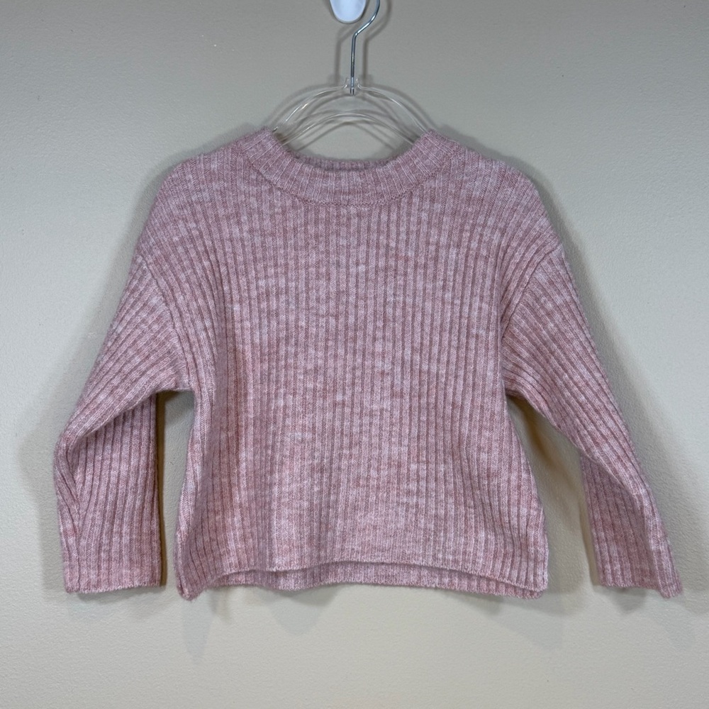 Zara Blush Pink Ribbed Kids Sweater